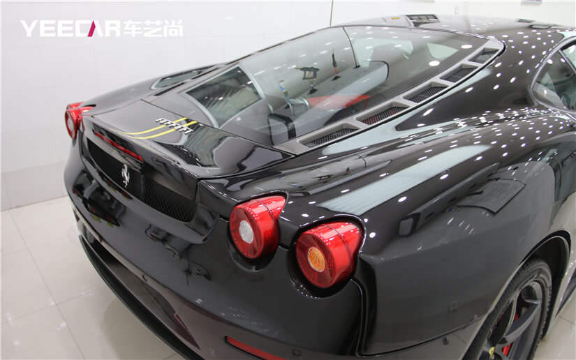 法拉利F430车漆镀晶施工后效果展示 