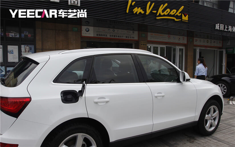 奥迪Q5前档V70+侧后挡K28贴膜施工后效果展示