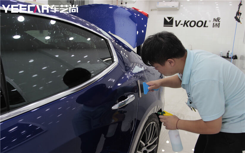 侧后门贴隐形车衣施工