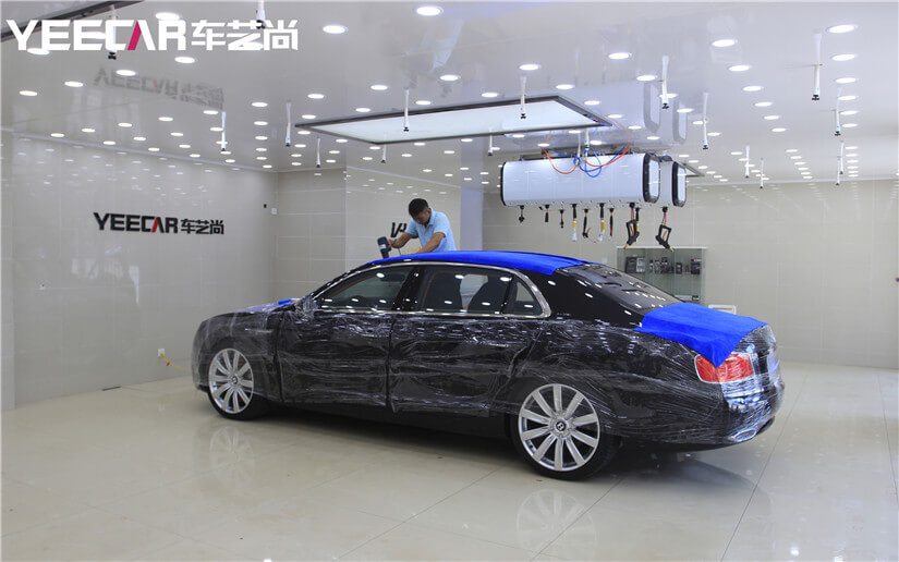 奔驰S600烤膜施工