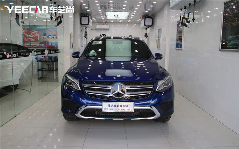 奔驰前档V70，侧后挡K28贴膜+SONAX镀晶施工后效果展示