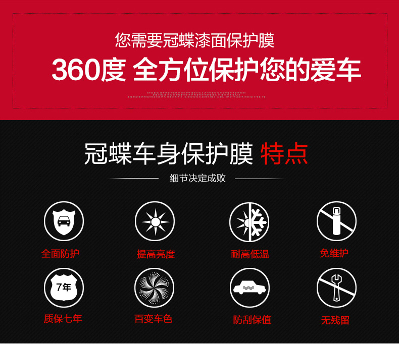 冠蝶车身保护膜特点