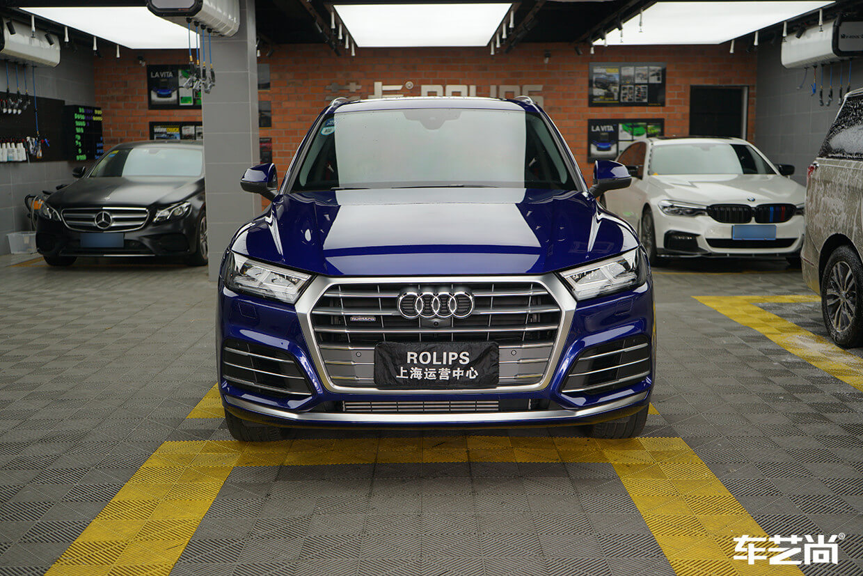 蓝色奥迪Q5L施工罗利普斯漆面保护膜流程图（16）