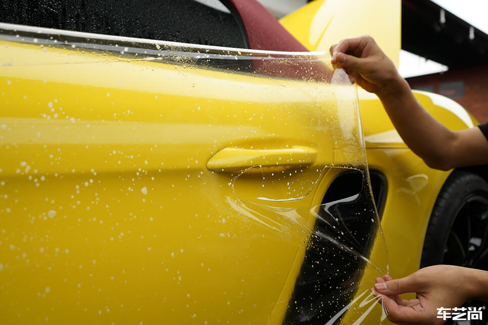 保时捷718选择贴膜施工漆面保护膜（11