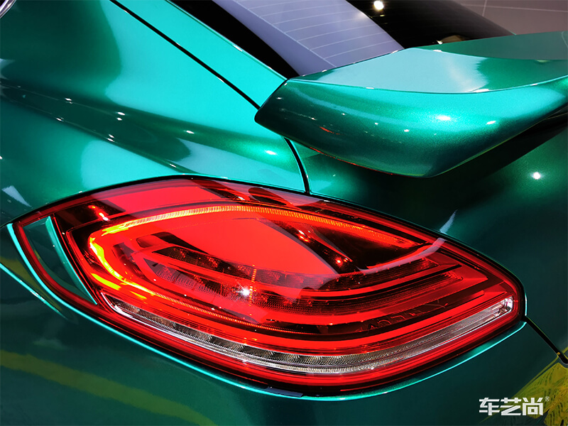 帕拉梅拉改色祖母绿尾部细节展示