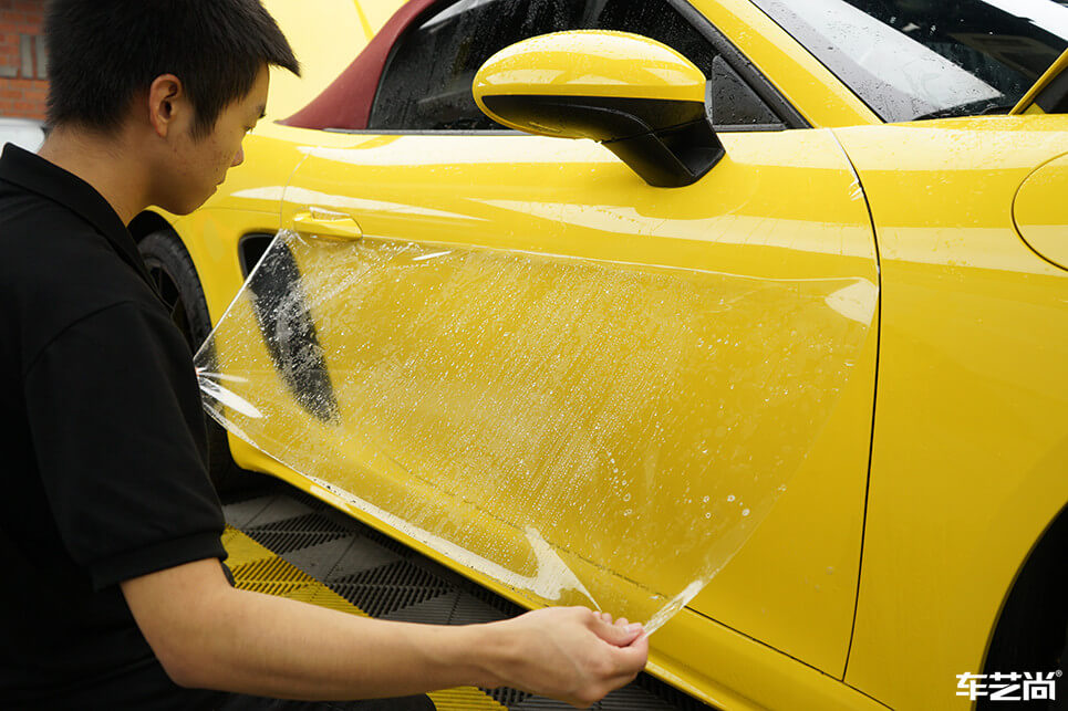 保时捷718选择贴膜施工漆面保护膜（5）
