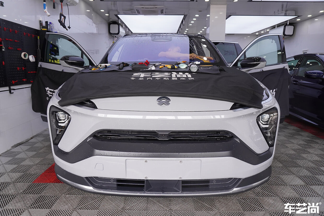 蔚来ES8施工威固玻璃膜案例展示（2）