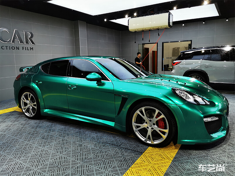 帕拉梅拉全车改色金属电光祖母绿