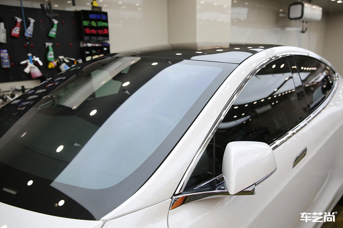 特斯拉 MODEL S威固隔热膜汽车贴膜施工案例（14）