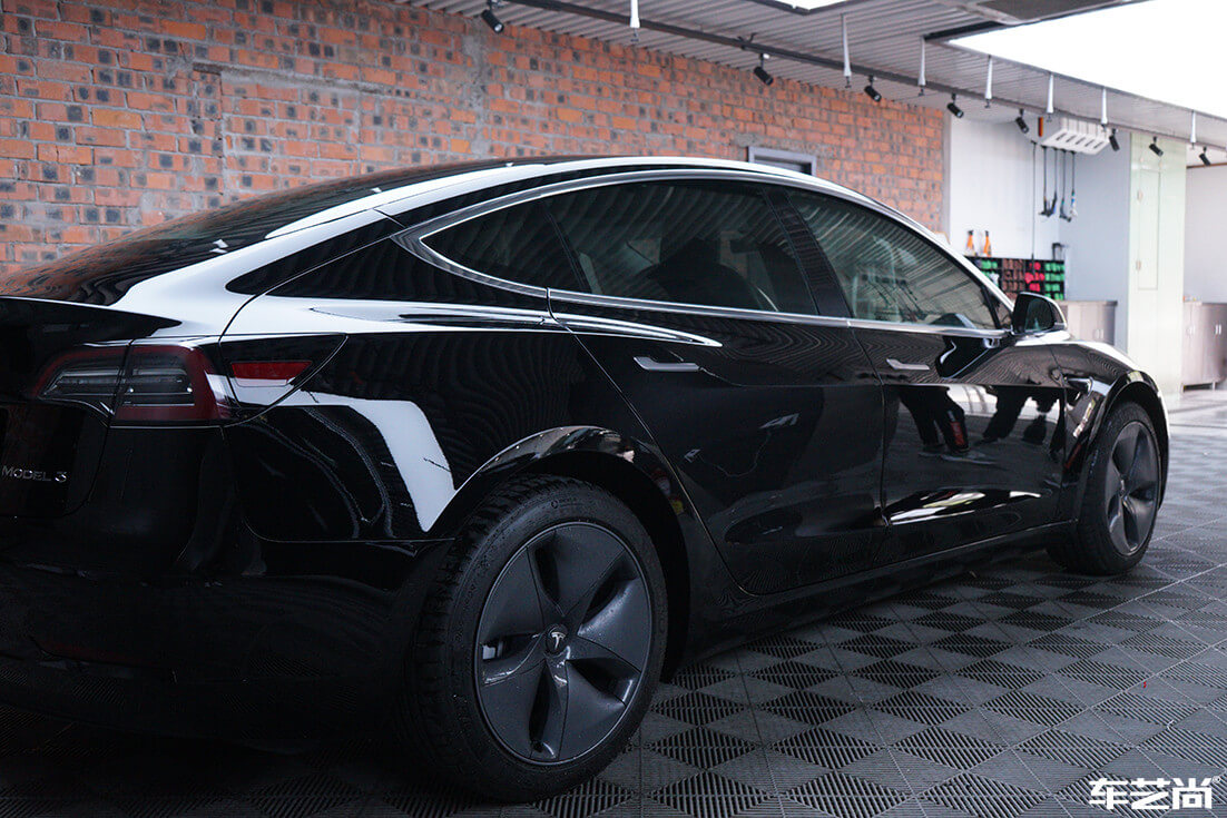 特斯拉Model 3施工威固隔热膜案例分享（14）