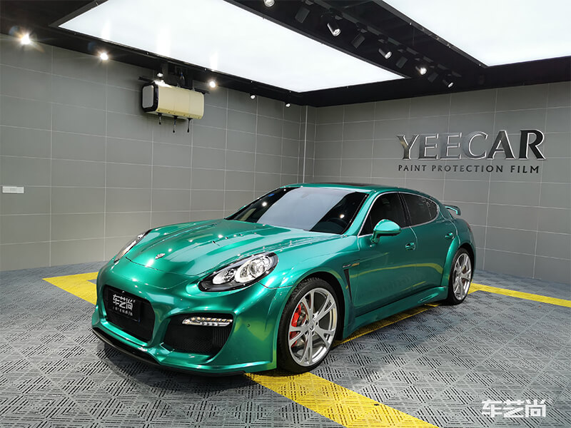 帕拉梅拉金属电光祖母绿汽车改色膜