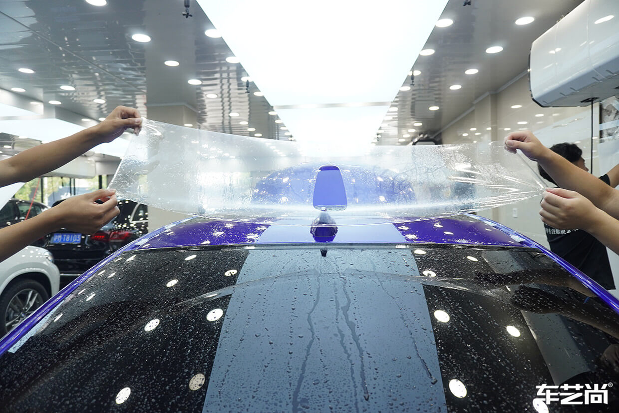 捷豹P200装贴威固漆面保护膜流程展示（7）