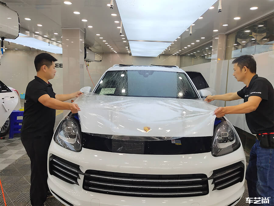 保时捷卡宴施工威固透明隐形车衣（4）