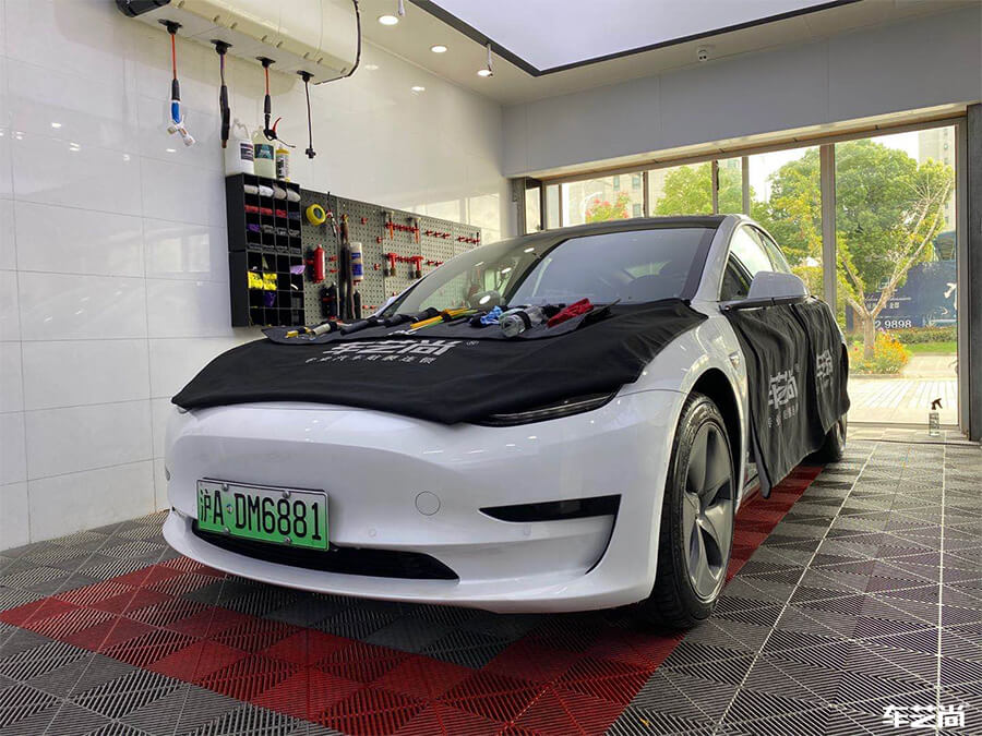 特斯拉Model 3施工威固隔热膜施工案例分享（2）