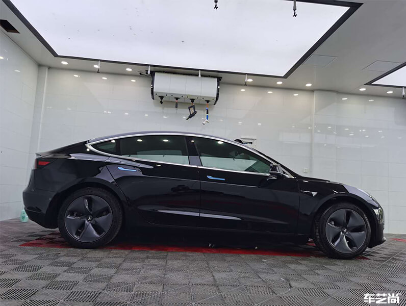 特斯拉Model 3施工威固隔热膜施工流程分享（11）