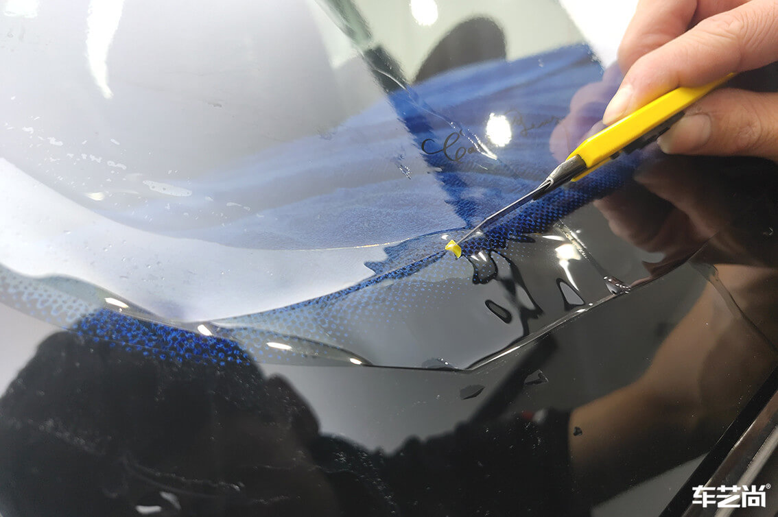 奔驰装贴威固隔热膜 车艺尚御水店施工（12）
