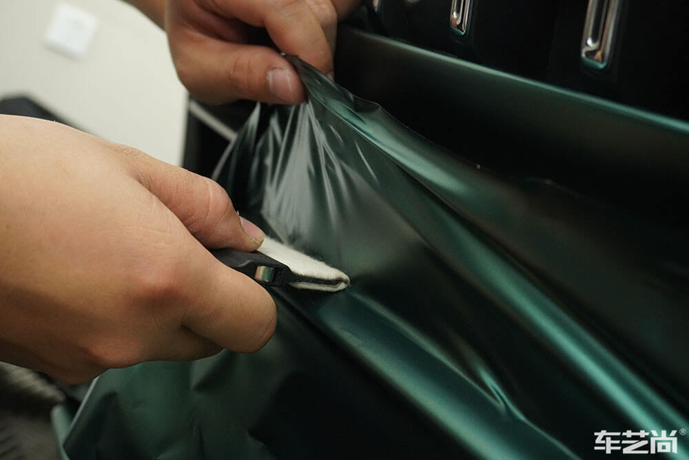 奔驰贴哑光绿施工细节