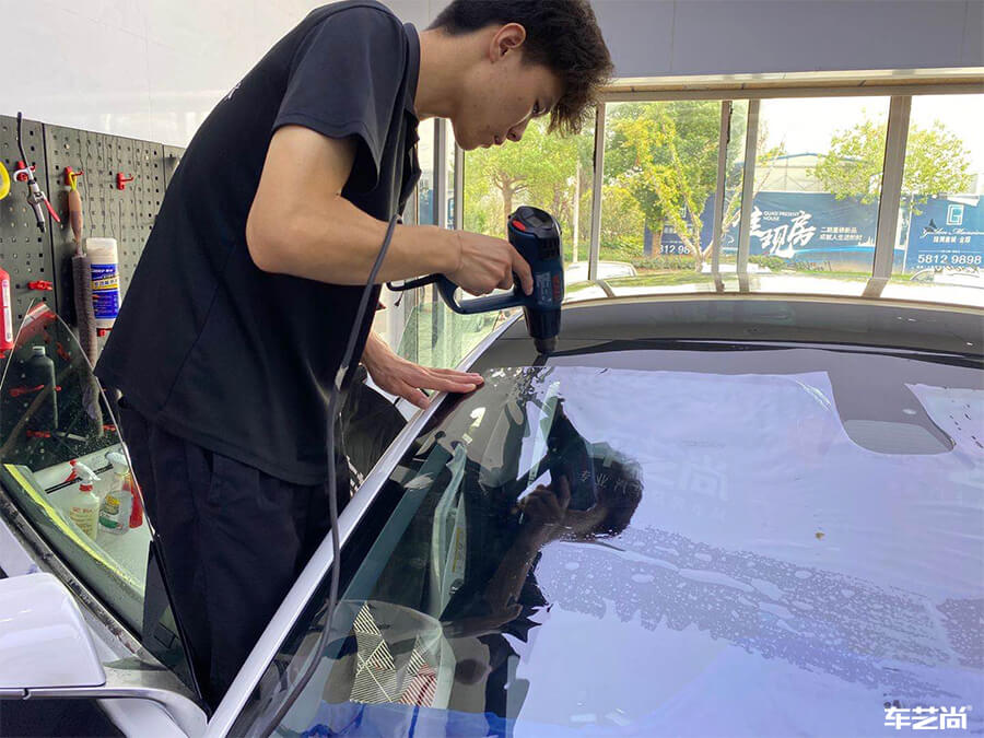 特斯拉Model 3施工威固隔热膜施工案例分享（5）