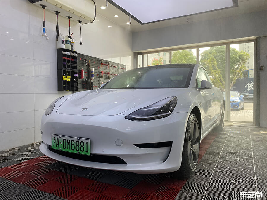 特斯拉Model 3施工威固隔热膜施工案例分享（8）