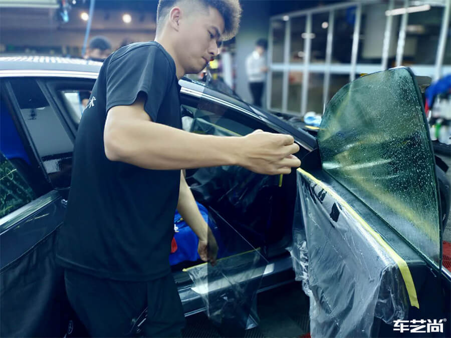 特斯拉 Model3施工威固玻璃膜展示（13）