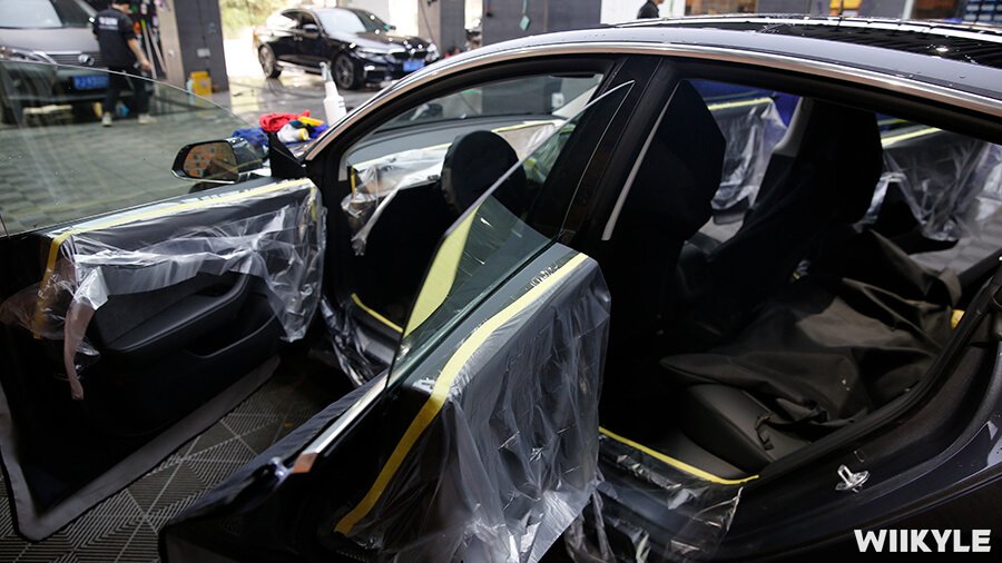 特斯拉Model 3施工WIIKYLE隔热膜，案例展示（1）