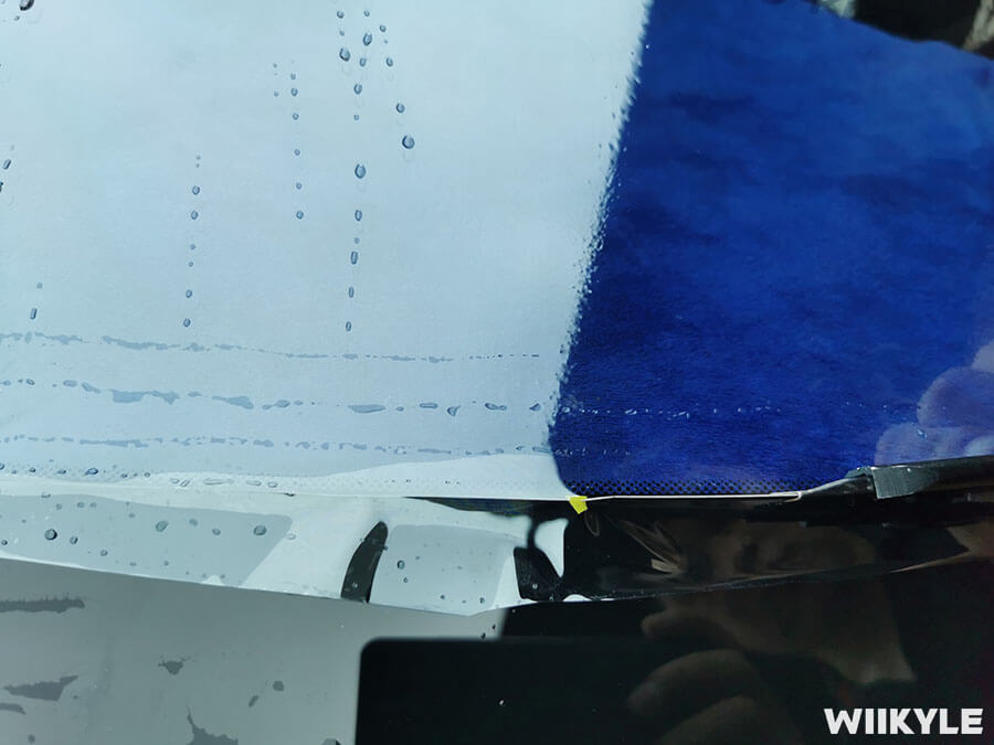 现代索纳塔除膜，装贴WIIKYLE玻璃膜（8）