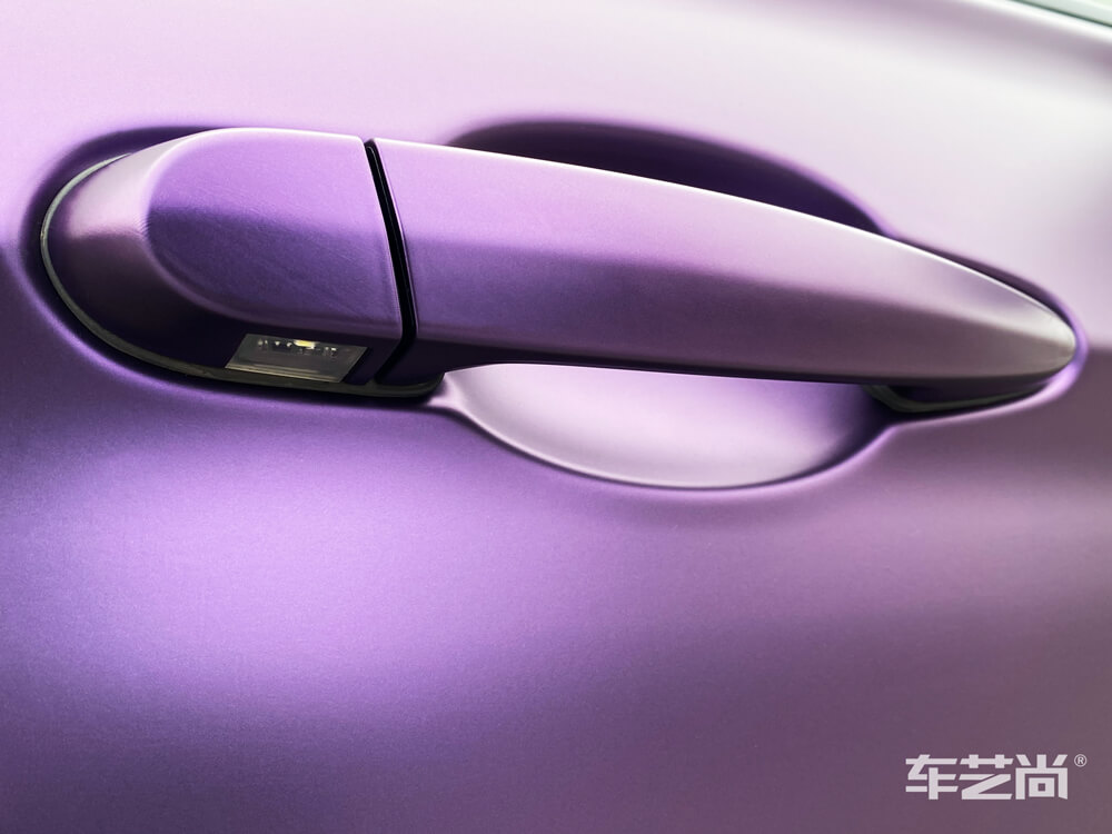 宝马三系改色哑光紫细节展示