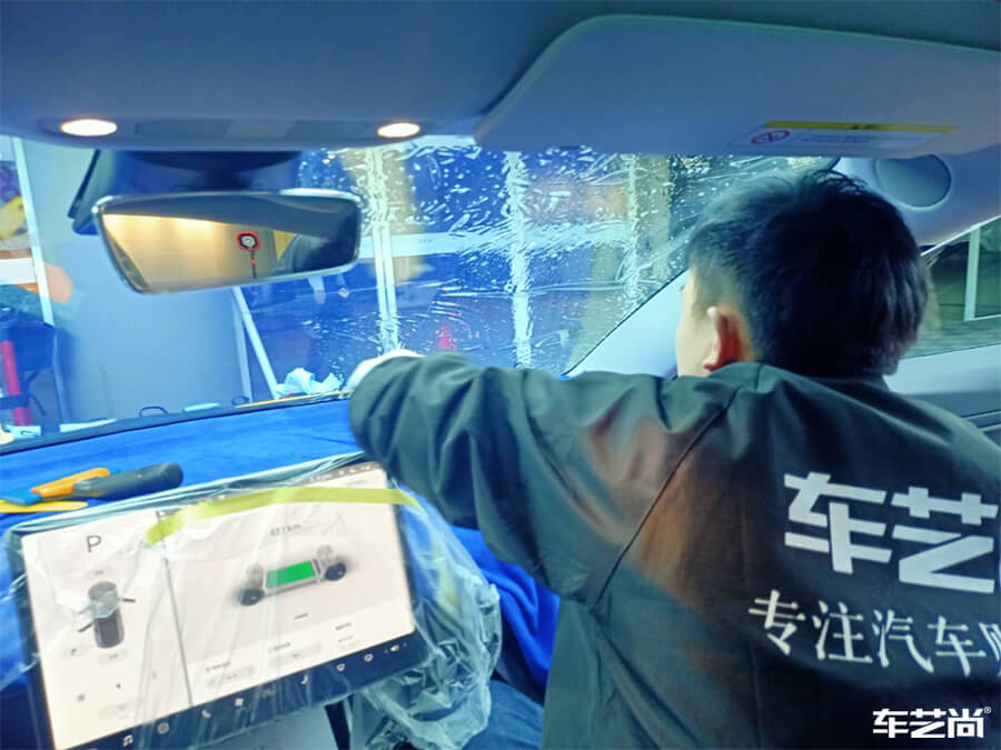 特斯拉 Model3施工威固玻璃膜展示（11）