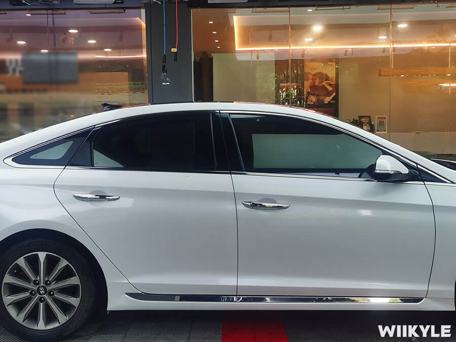 现代索纳塔除膜，装贴WIIKYLE玻璃膜（15）