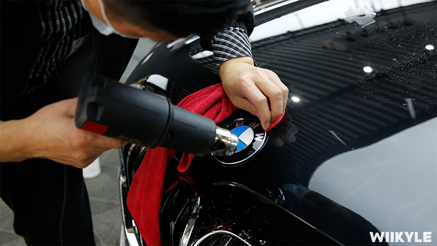 宝马7系装贴WIIKYLE玻璃膜，施工流程展示（5）