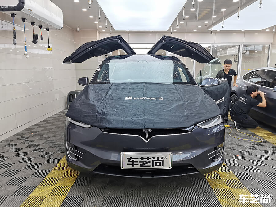 特斯拉Model X施工威固隔热膜，案例展示（1）