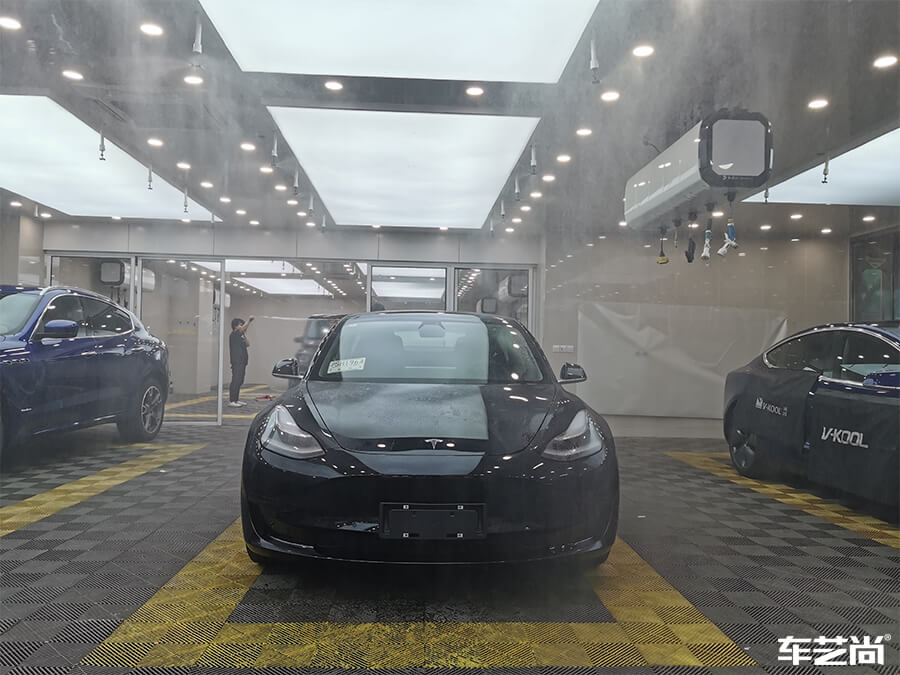 特斯拉Model 3施工威固隔热膜施工案例分享（1）