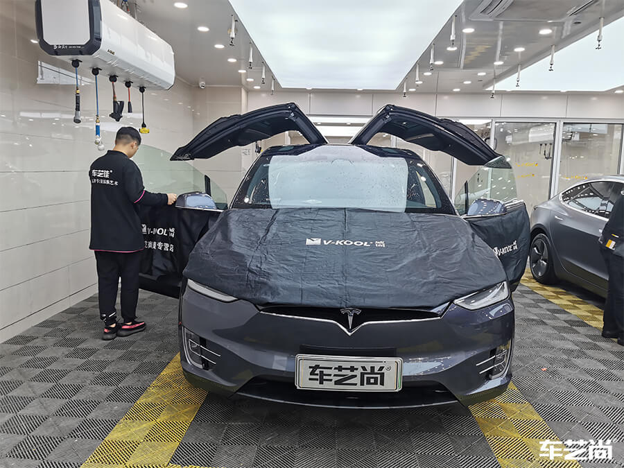 特斯拉Model X施工威固隔热膜，案例展示（2）