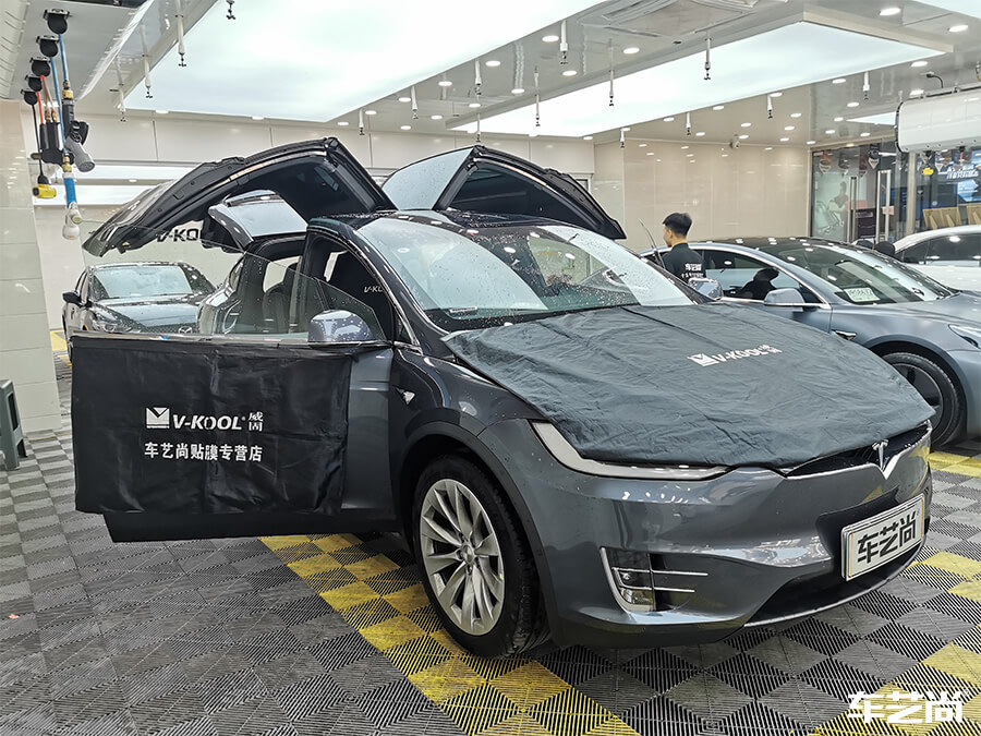 特斯拉Model X施工威固隔热膜，案例展示（3）