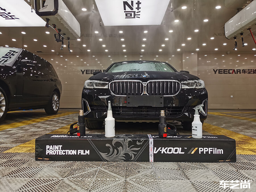 宝马5系装贴威固隐形车衣，施工流程展示（1）