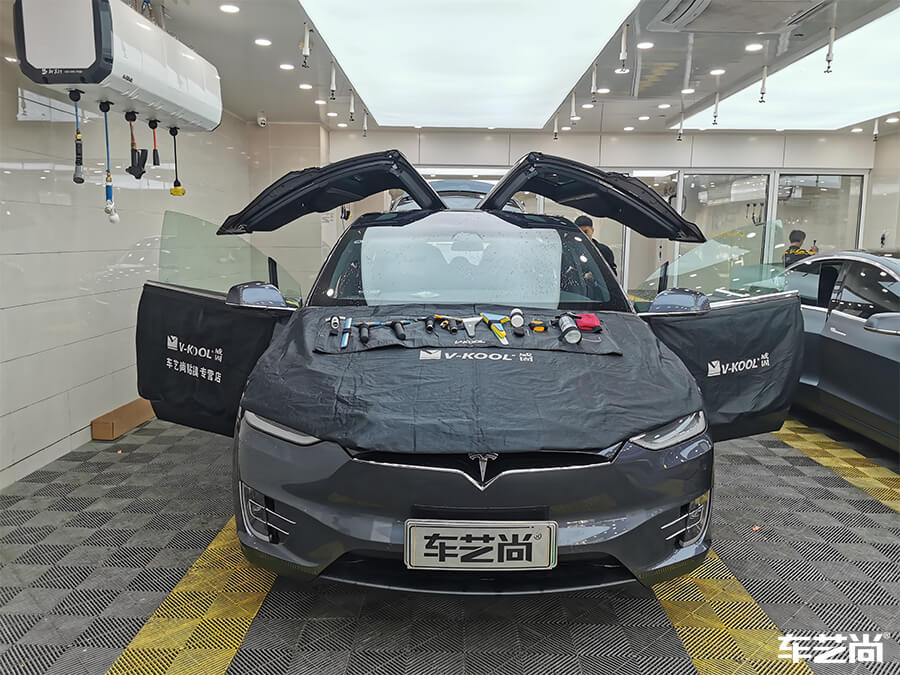 特斯拉Model X施工威固隔热膜，案例展示（4）