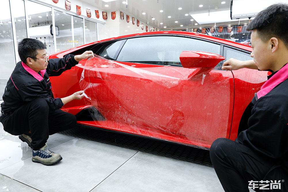 兰博基尼Gallardo施工威固漆面保护膜过程展示（图二）