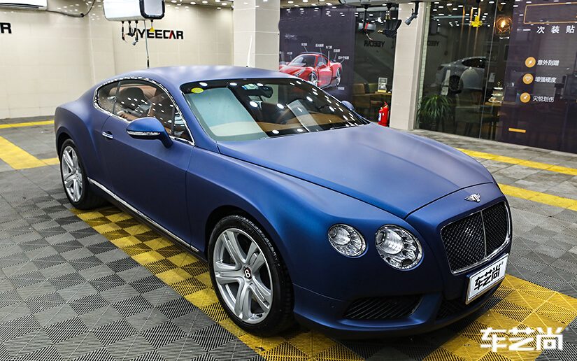 宾利欧陆施工改色膜流程展示（14）