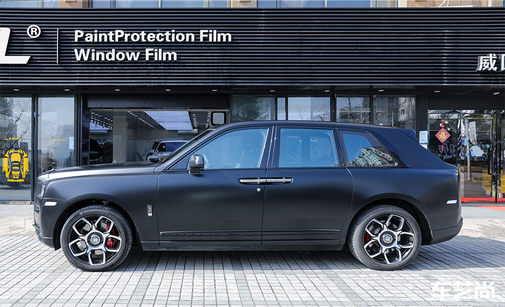 劳斯莱斯库里南施工隐形车衣和玻璃膜 案例分享（13）