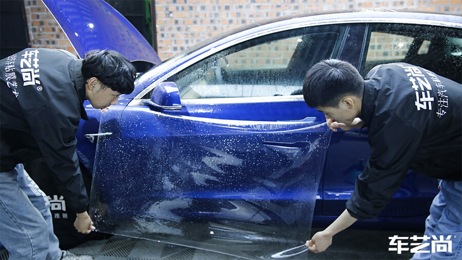 特斯拉Model 3选择车艺尚，施工隐形车衣案例分享（6）