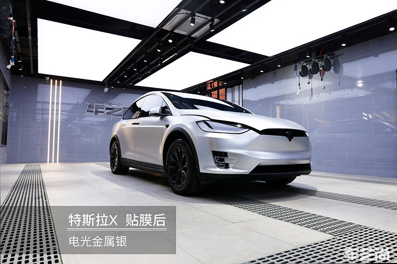 特斯拉改色电光金属银效果怎么样？（施工效果 图九）