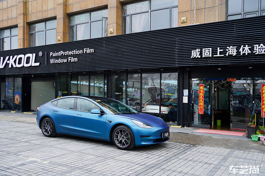 特斯拉Model 3改哑光碧蓝色后效果怎么样？（图十六）