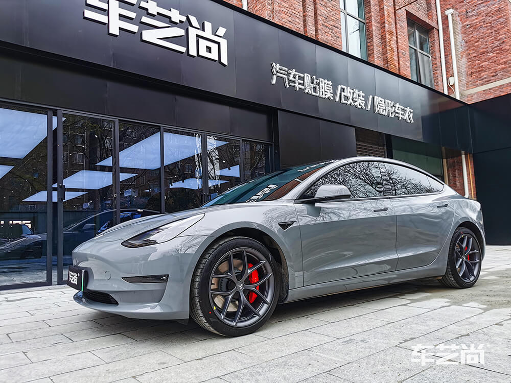 特斯拉Model 3装贴火山灰色改色膜效果展示（图十一）