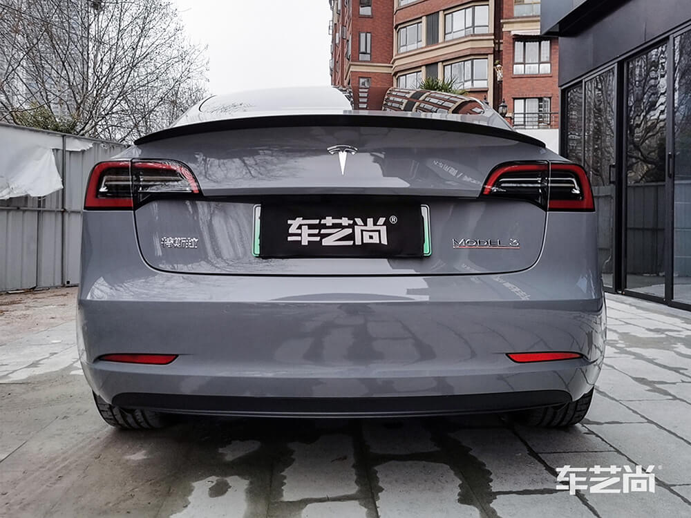 特斯拉Model 3装贴火山灰色改色膜效果展示（图九）