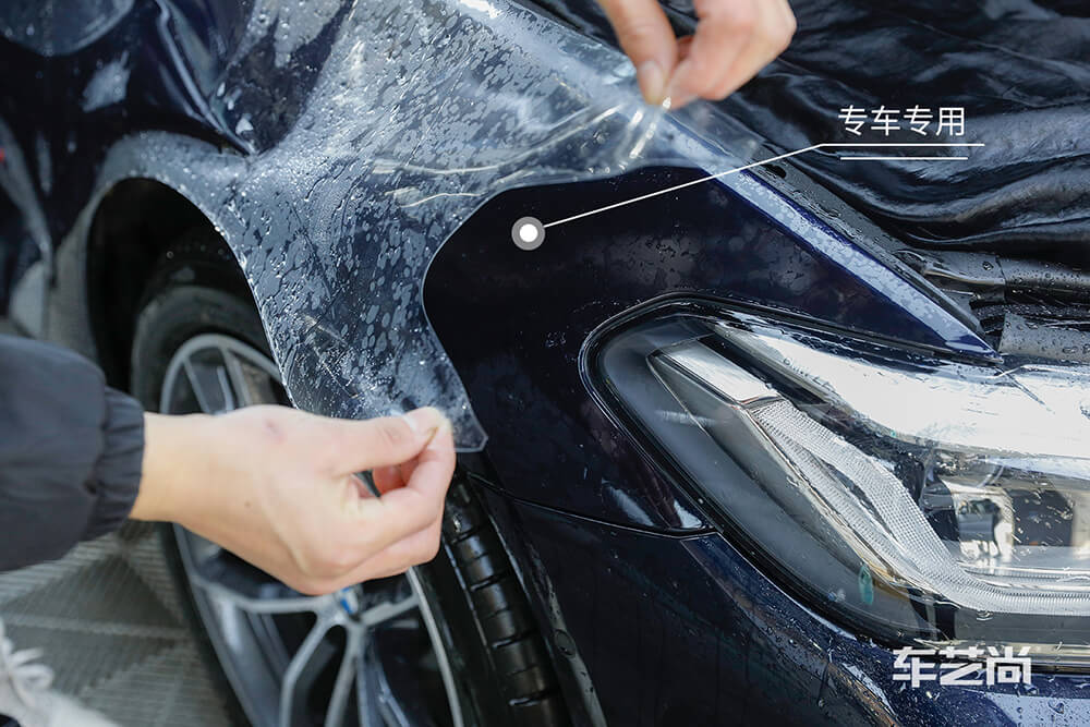 宝马5系装贴威固漆面保护膜过程展示（图一）