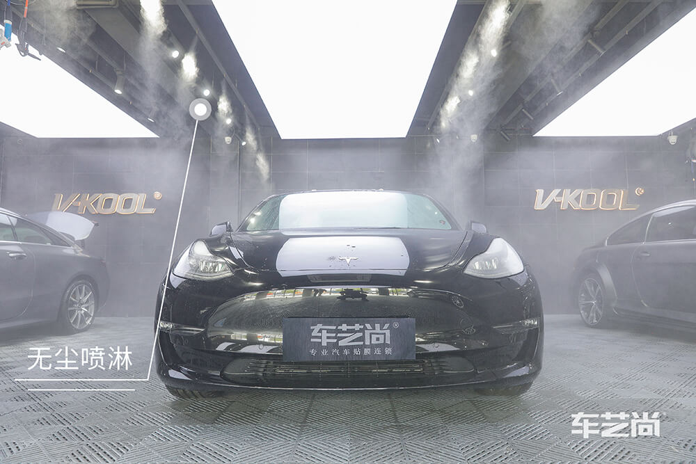 特斯拉Model 3施工威固漆面保护膜过程展示（一）