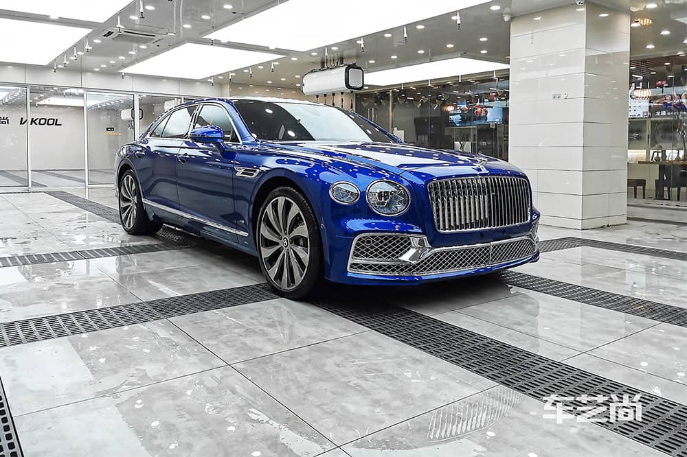 宾利飞驰蓝色施工威固漆面保护膜流程及效果展示（图一七）