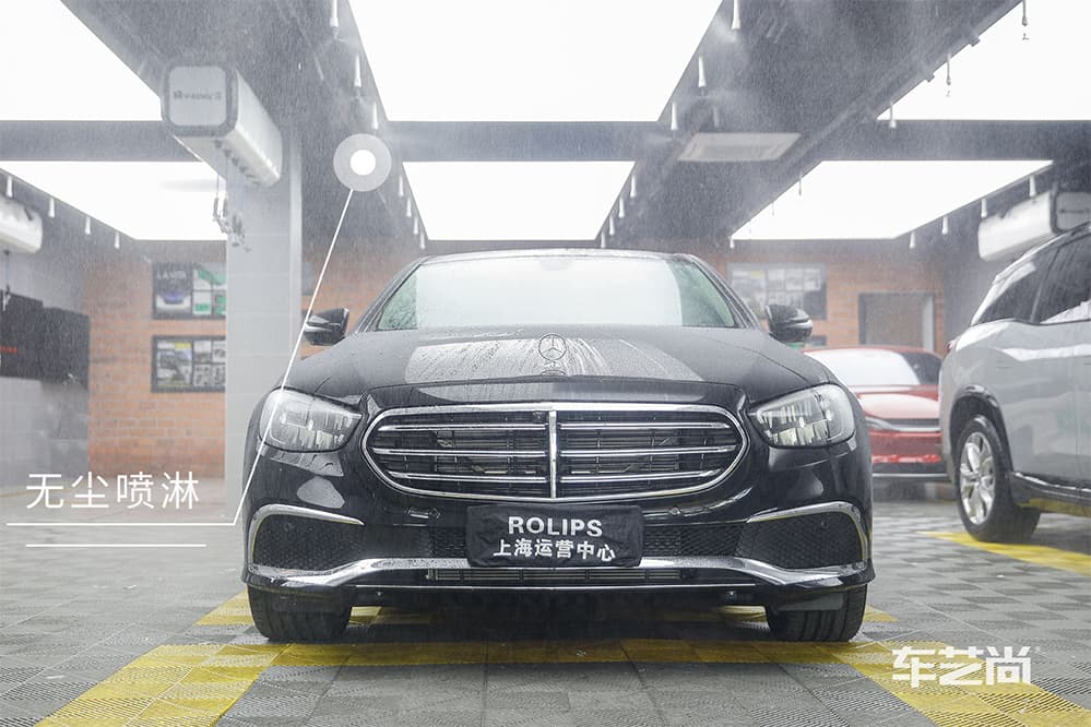 奔驰E300L黑色施工ROLIPS隐形车衣流程及效果展示（图一）