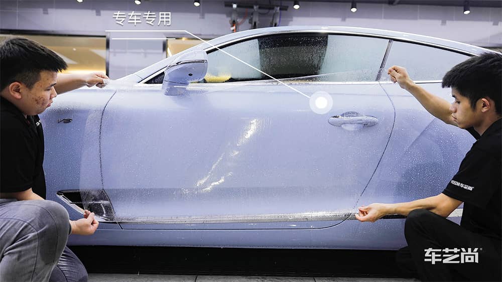 宾利GT蓝色施工威固漆面保护膜流程及效果展示（图一六）