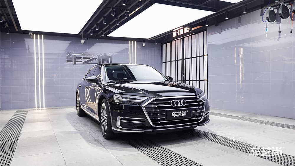 奥迪A8 黑色施工威固漆面保护膜流程及效果展示（图二六）